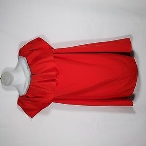 🩵 NWT FRENCH CONNECTION RED RUFFLE SHOULDER BLOUSE TOP SIZE SMALL